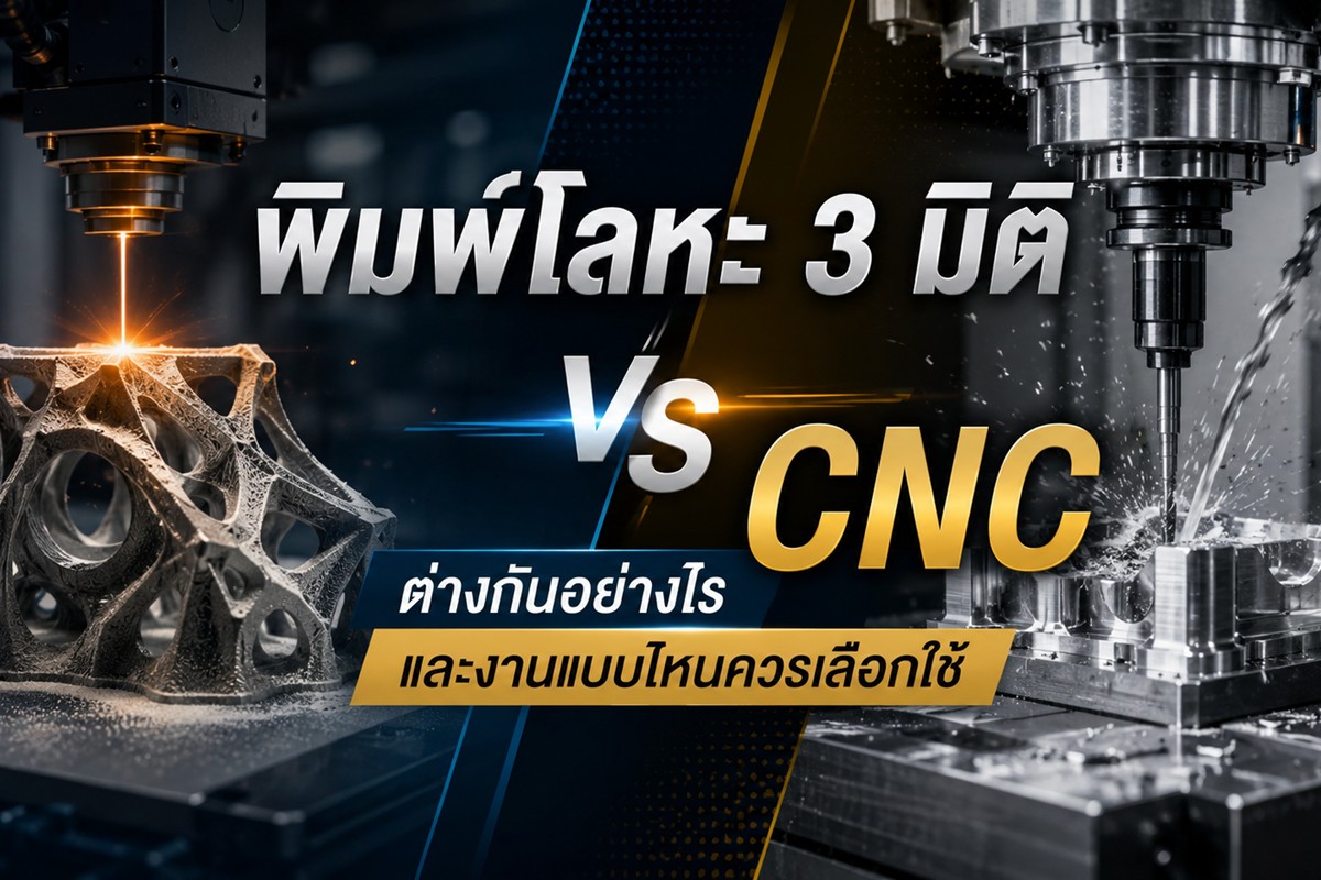 พิมพ์โลหะ 3 มิติ vs CNC ต่างกันอย่างไร และงานแบบไหนควรเลือกใช้